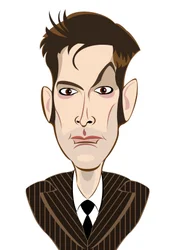 David Tennant als Doctor Who - Karikatur
